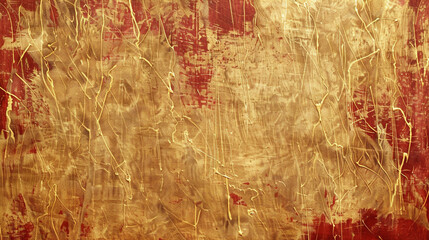 Abstract canvas with rustic smears of barn red and wheat gold,