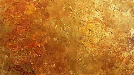 Gold and copper smears on a warm abstract canvas, creating a richly textured oil painting,