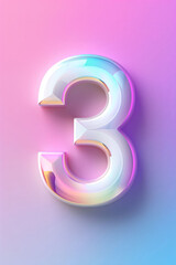 Countdown number 3 illustration poster, number 3 three-dimensional illustration