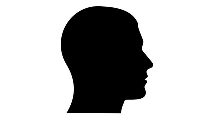 silhouette of a bald person head