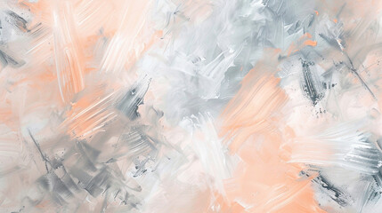Canvas with soft peach and dove gray smears, creating a subtle and sophisticated abstract art,
