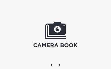 Fototapeta premium camera with book logo design vector silhouette illustration