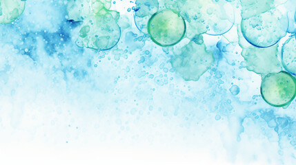 blue green bubbly watercolor background