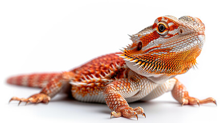Obraz premium Close Up of Lizard on White Background
