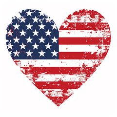 Obraz premium Heart Shaped American Flag