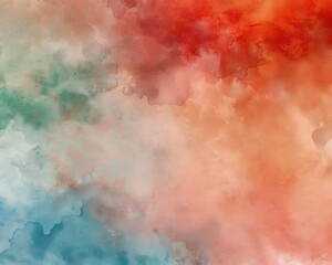 Red green watercolor abstract background
