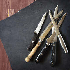kitchen knifes top view