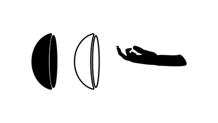 contacts lenses,  black isolated silhouette
