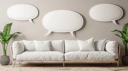 Elevate your bedroom dcor with a modern speech bubble wall decal featuring trendy design and easy application.