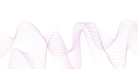 pink wave curve lines banner background design. Abstract soft wave lines dynamic flowing pink light isolated background. Vector Illustration of the pink pattern of lines. Black stripes on white .