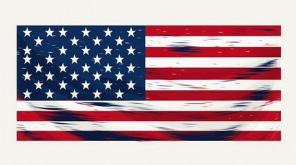 Naklejka premium Abstract American flag with red, white, and blue stripes and stars.