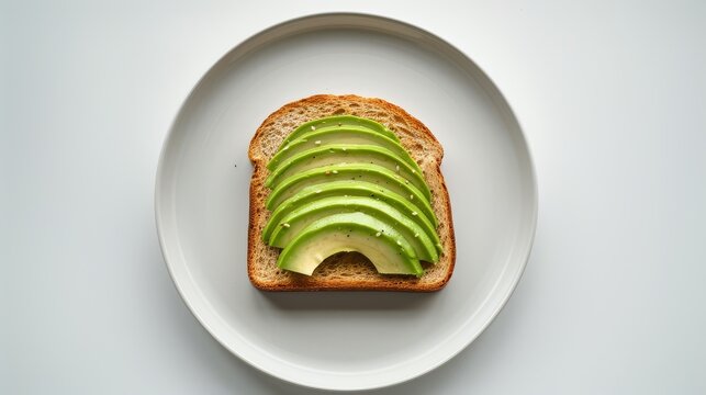 Avocado Slices on Toasted Bread
