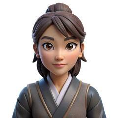 3d character portrait of a girl game design