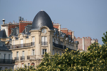 Haussmannian architecture of the Place de Clichy  square. 17th arrondissement of Paris city