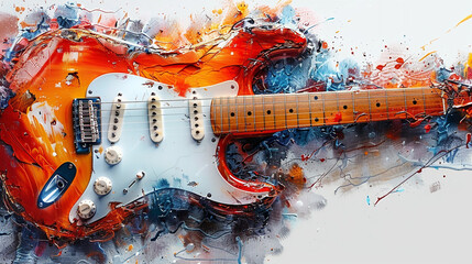 Painted Electric Guitar