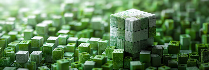 Cubes Resting on Grass