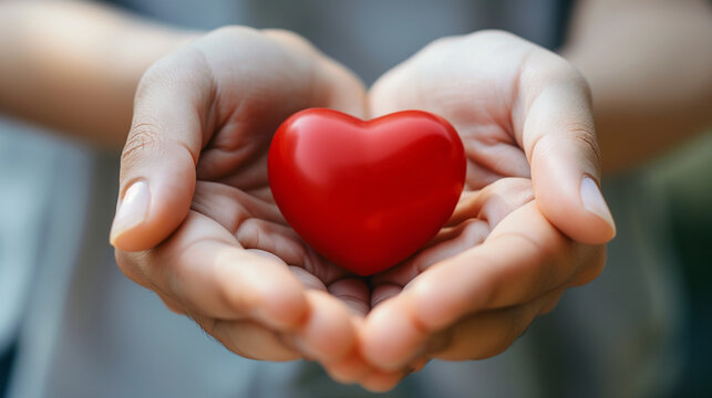 Spender aus einer Minderheitsgruppe sein Welttag am 01. August Herzen in einer Hand aus beiden H&auml;nden ge&ouml;ffnet Liebe schenken Generative AI