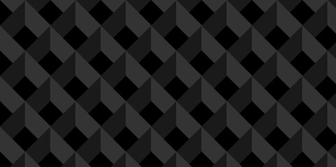 Vector Minimal cubes geometric tile and mosaic wall grid backdrop hexagon technology wallpaper background. black and gray block cube structure backdrop grid triangle texture vintage design.