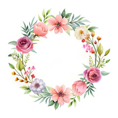 Watercolor mockup floral shop logo, white background