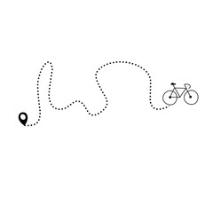 Bicycle dotted line route path