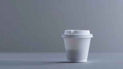 Disposable plastic coffee cap isolated on a gray background