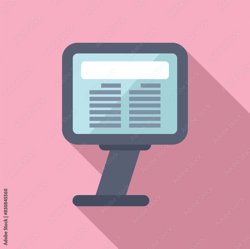 Poster modern flat design vector illustration featuring a desktop computer with a simple interface