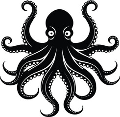 Octopus silhouette vector illustration design