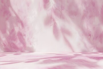 Obraz premium abstract background with pink watercolor wall and floor for product presentation mockup design template