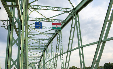 Bridge between Slovakia and Hungary in Komarno.