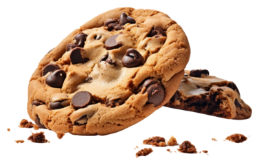 PNG Scooping chocolate chip cookies food white background confectionery.