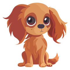 Obraz premium Dog brown Spaniel cartoon character