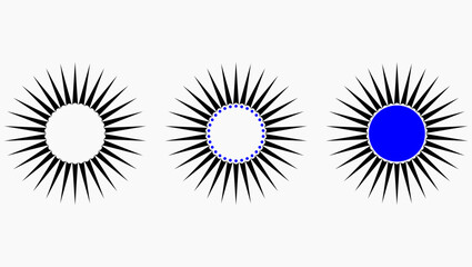 Series of Abstract Sunburst Patterns