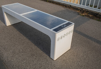 City Solar Smart Bench in the city of Komarno,Slovakia