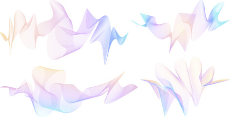 Abstract wave elements for design. Stylized line art background. Vector illustration. Wave with lines created using blend tool.