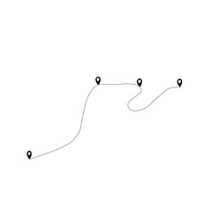 travel route line icon with dotted line