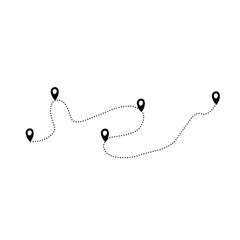 Fototapeta premium travel route line icon with dotted line