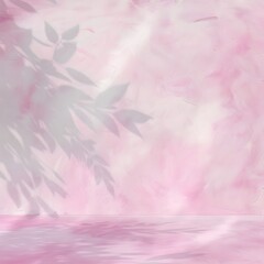 Obraz premium abstract background with pink watercolor wall and floor for product presentation mockup design template