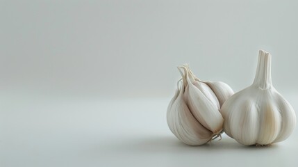 Garlic against a white backdrop