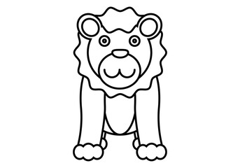 Icono negro de león en fondo blanco.