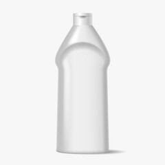 Blank plastic bottle of detergent realistic vector illustration. Mockup flask for cleaning chemicals 3d object on white background