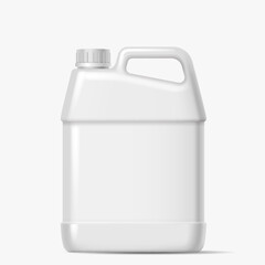 Chemical cleaning product canister realistic vector illustration. Mockup detergent liquid container 3d object on white background