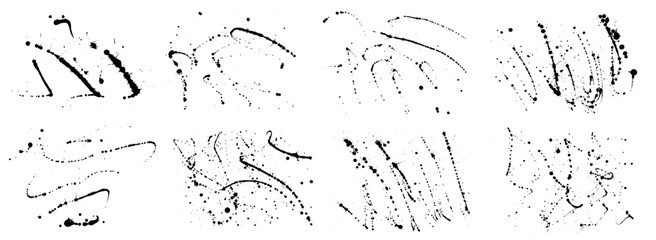 Set of elements of paint ink splatter.  Vector illustration