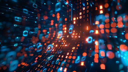 Obraz premium Illuminated Binary Data Stream