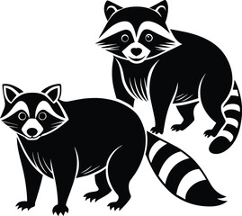 Raccoon silhouette vector illustration design