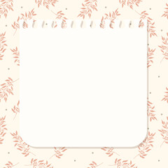 Cute kawaii notepad memo pad with floral foliage background pattern
