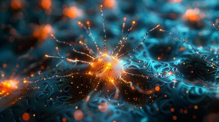 Fototapeta premium Bioluminescent Neural Network Visualization
