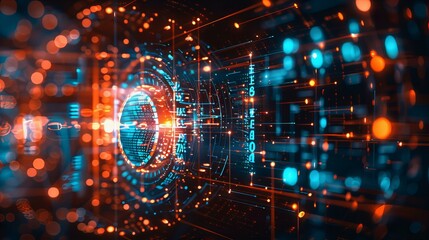 Obraz premium Futuristic Digital Technology Background