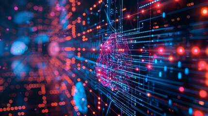 Obraz premium Digital Brain Network