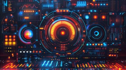 Obraz premium Futuristic Digital Dashboard Interface