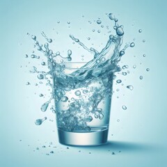 glass of water isolated splashing background 